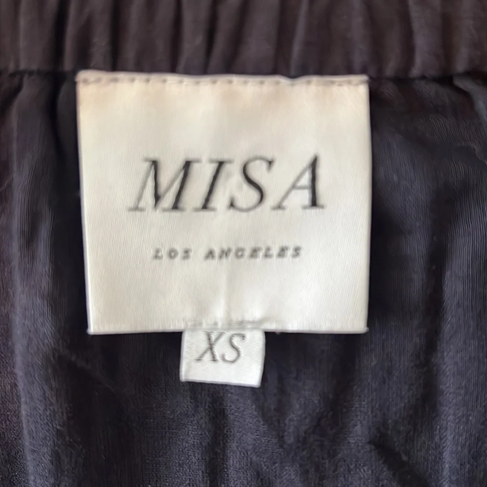 Misa Los Angeles Tiered Ruffle Embroidered Accent Mini Skirt in Navy Size XS